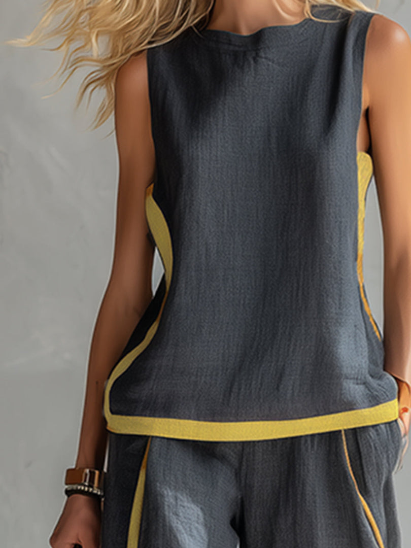 Marlene | Completo estivo elegante a due pezzi con pantaloni a gamba larga