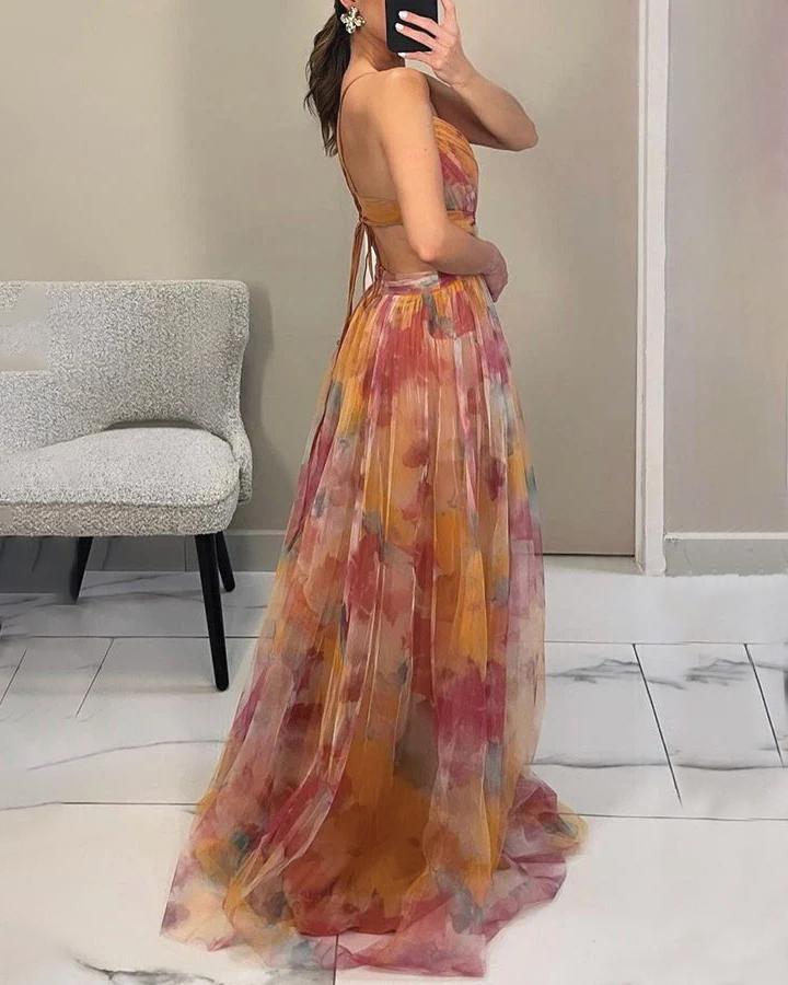 Ruby | Vestido maxi com estampado floral