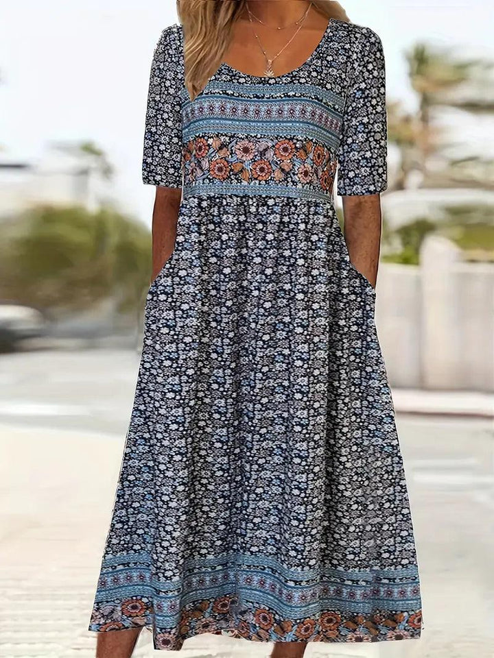 Joanna | Μίντι φόρεμα με boho μοτίβο