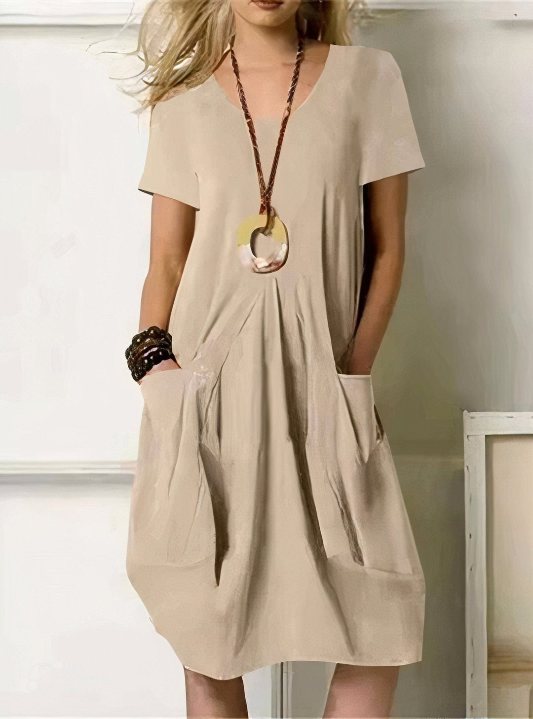 Ursula | Vestido midi descontraído com bolsos