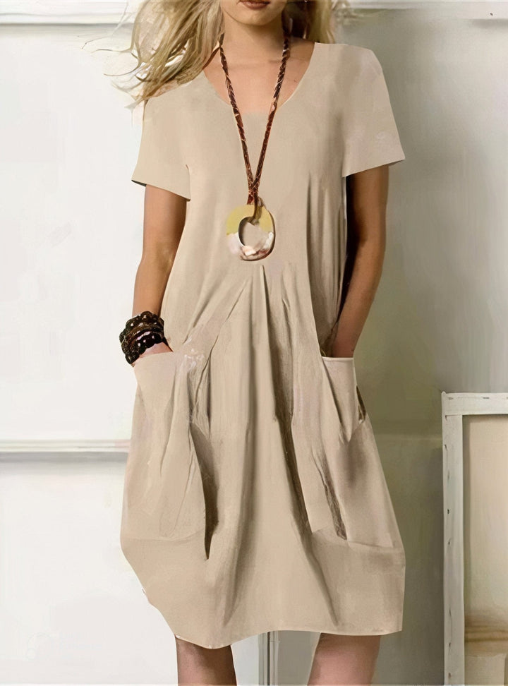 Ursula | Vestido midi descontraído com bolsos