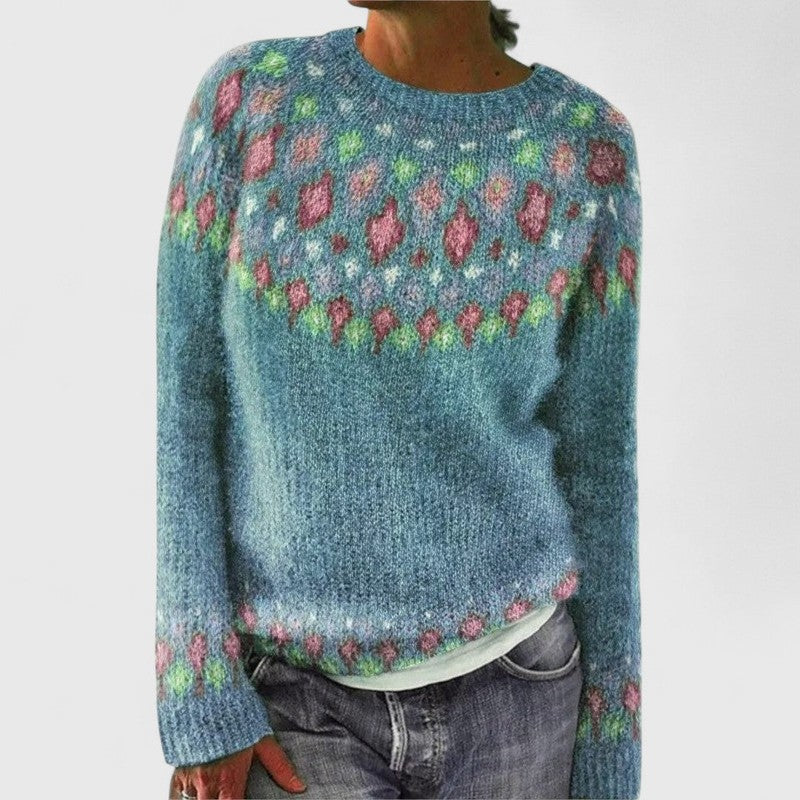 Eva | Scandinavian-Inspired Fair Isle Knit Sweater