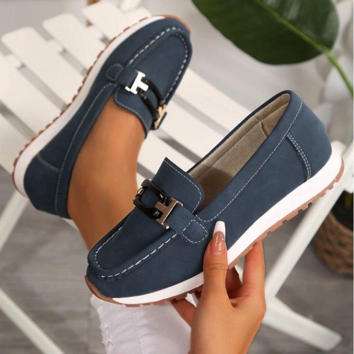 Dahlia | Chain Trim Wedge Loafers