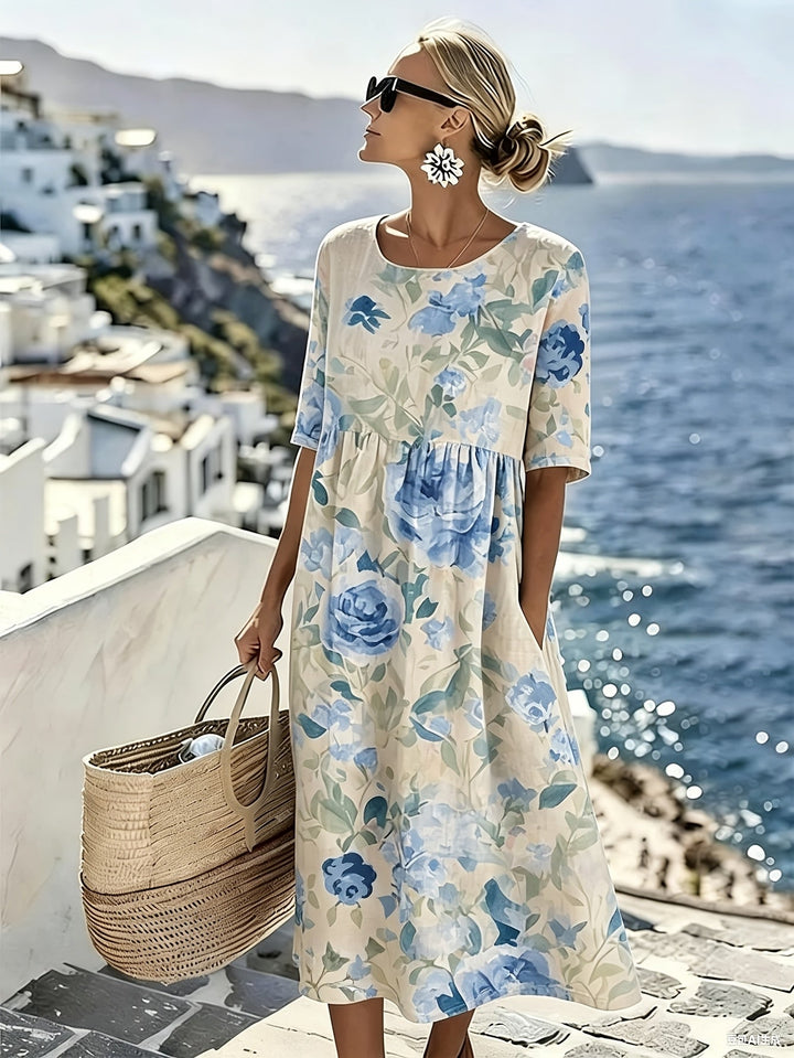 Daisy | Robe midi fleurie à taille empire