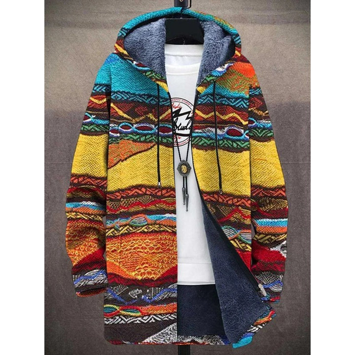 Tallulah | Bohemian Art-Print Hooded Coat