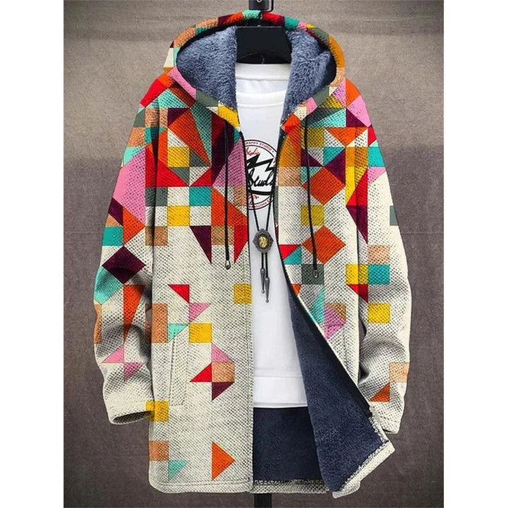 Harper | Hooded Patchwork Oversized Coat