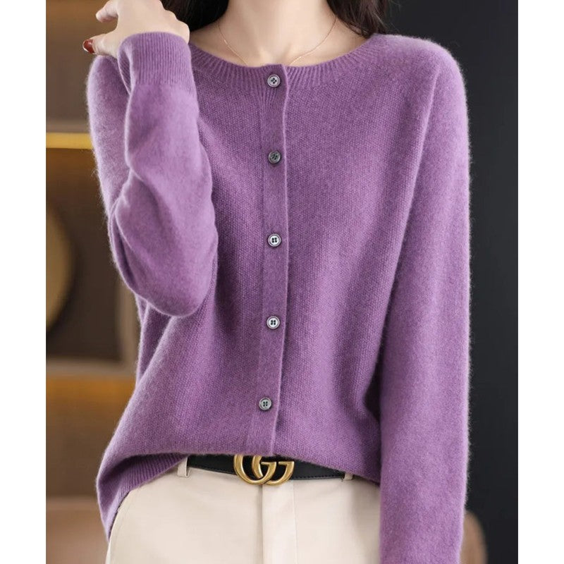 Women Cardigan | Round Neck Knitted Wrap