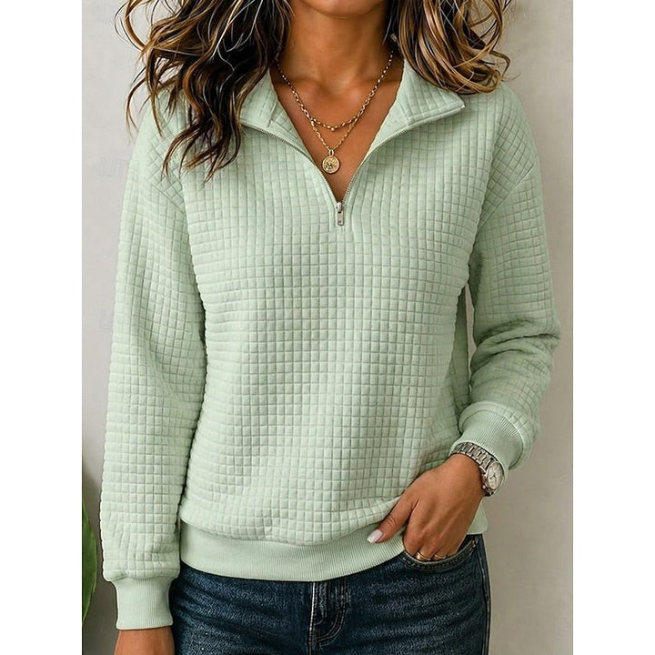 Women's Textured Quarter-Zip Pullover Sweater