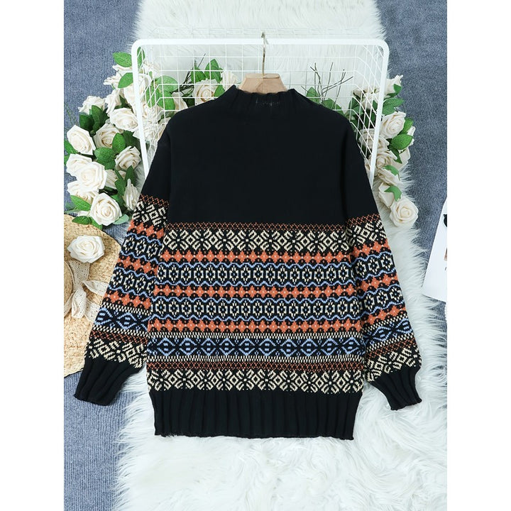 Thea | Vintage Jacquard Geometric Pullover