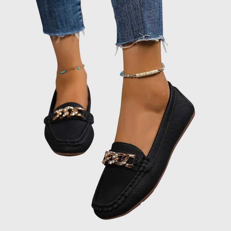 Charlotte | Chain-Buckle Slip-On Loafers