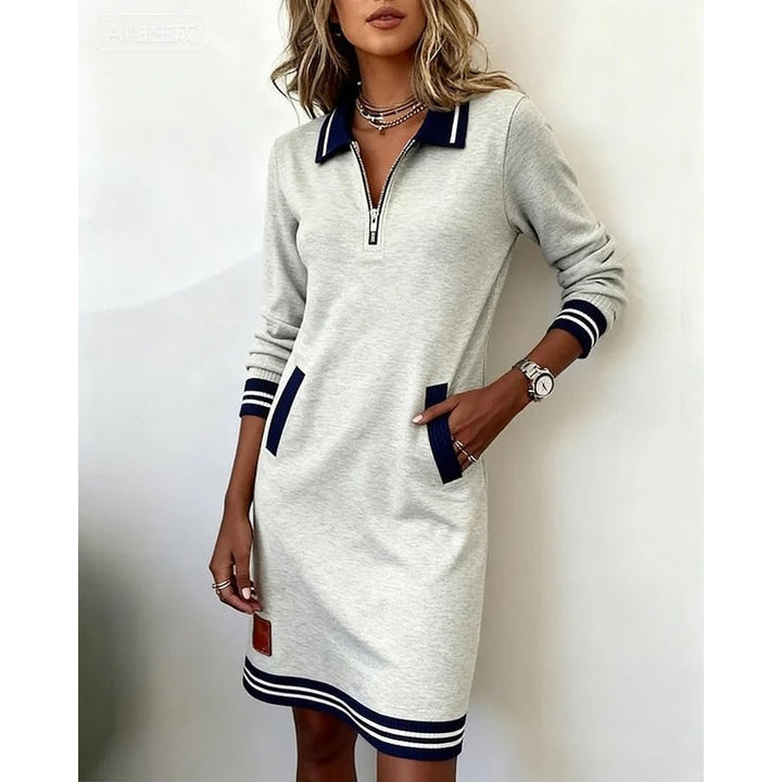 Rosalind | Striped Zip-Front Polo Dress