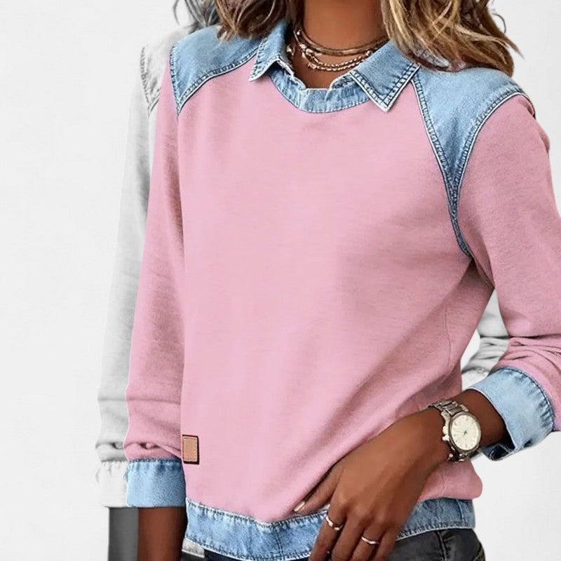 Zailah | Two-Tone Panel Sweater