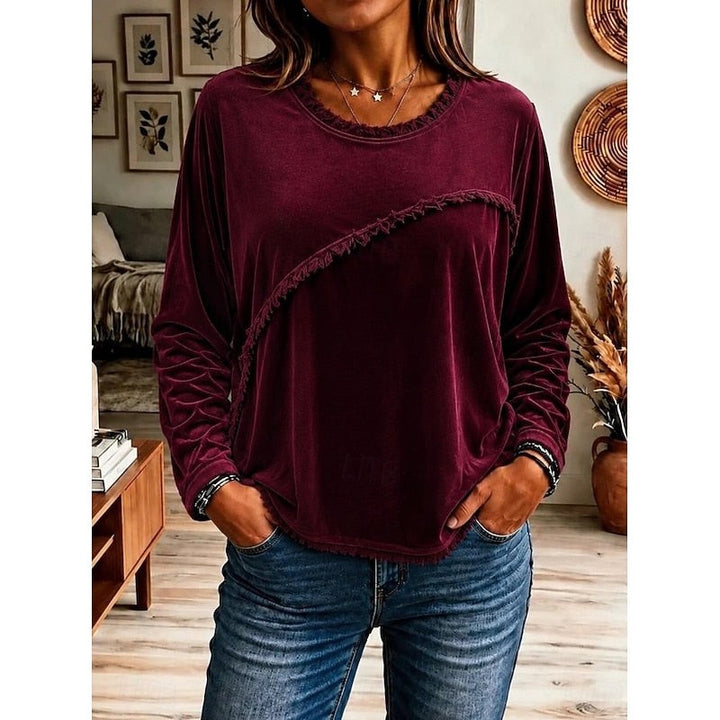 Danika | Fringe-Trim Relaxed Tunic Top