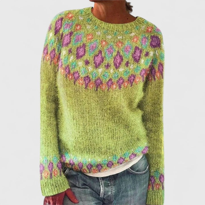 Sage | Scandinavian-Pattern Knit Sweater