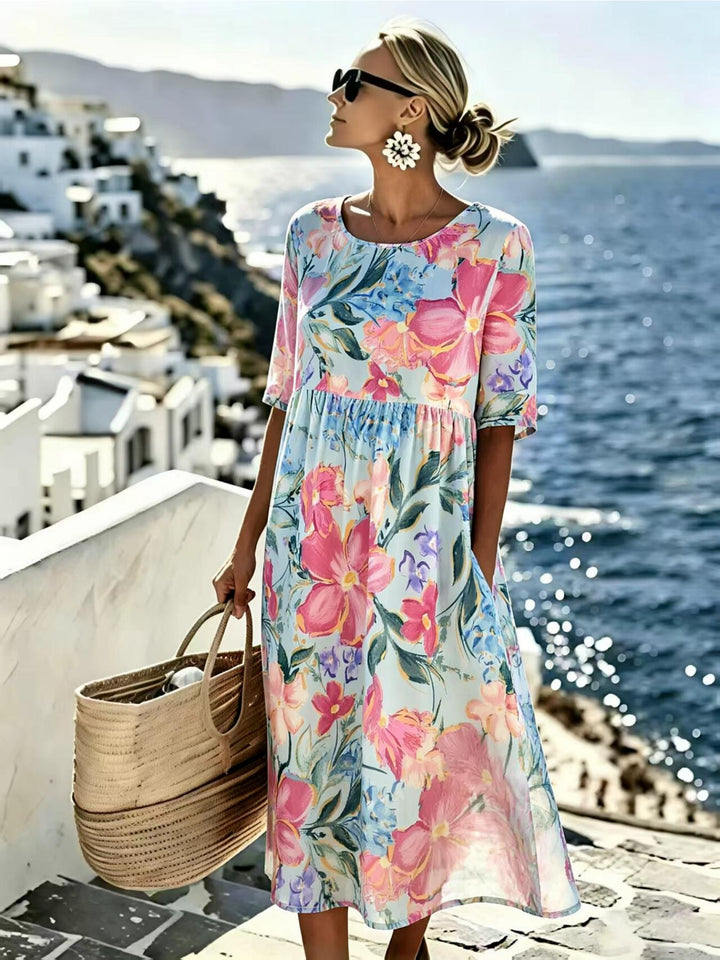 Daisy | Robe midi fleurie à taille empire