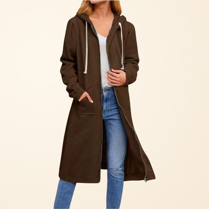 Women's Cardigan | Longline Zip-Up Hooded Style