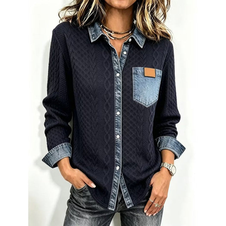 Rowan | Camicia con pannelli intrecciati e bordi a contrasto
