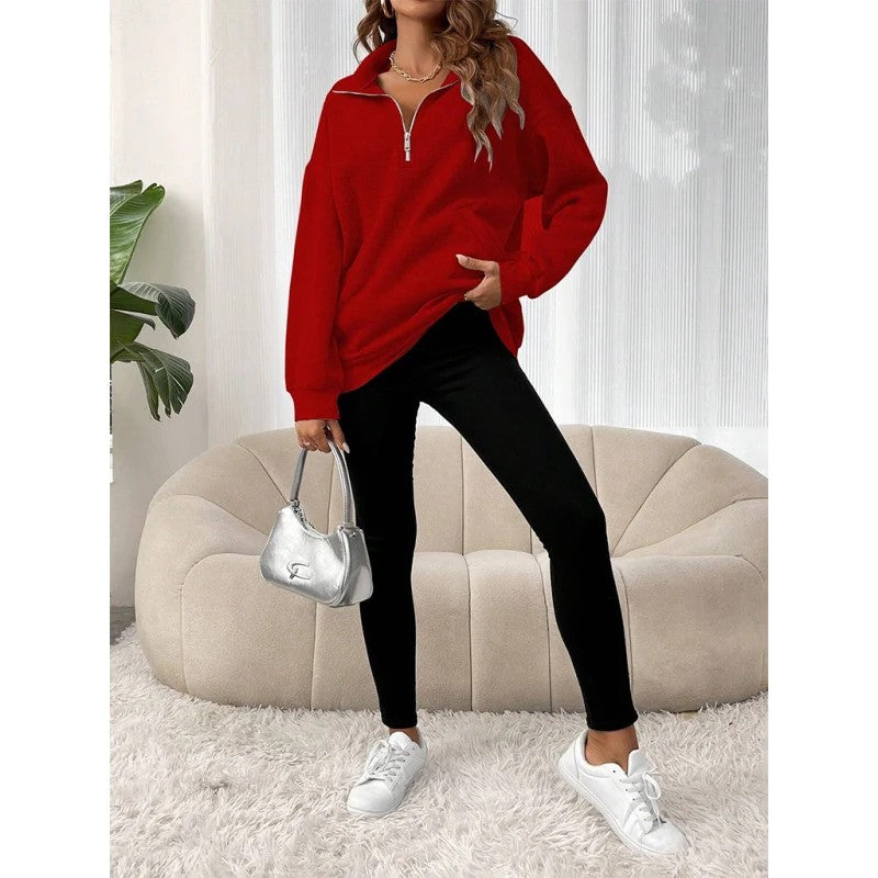 Valerie | Half-Zip Drop Shoulder Sweatshirt