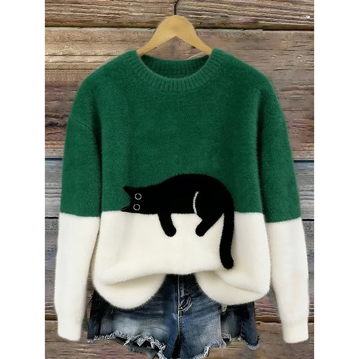 Luna | Oversized Cat Graphic Sweater