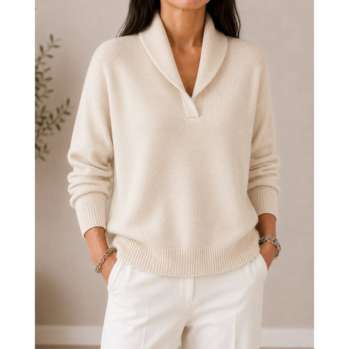 Sophie | Drop Shoulder Ribbed V-Neck Sweater