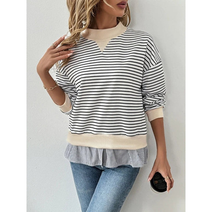 Eleanor | Striped Mock Neck Pullover