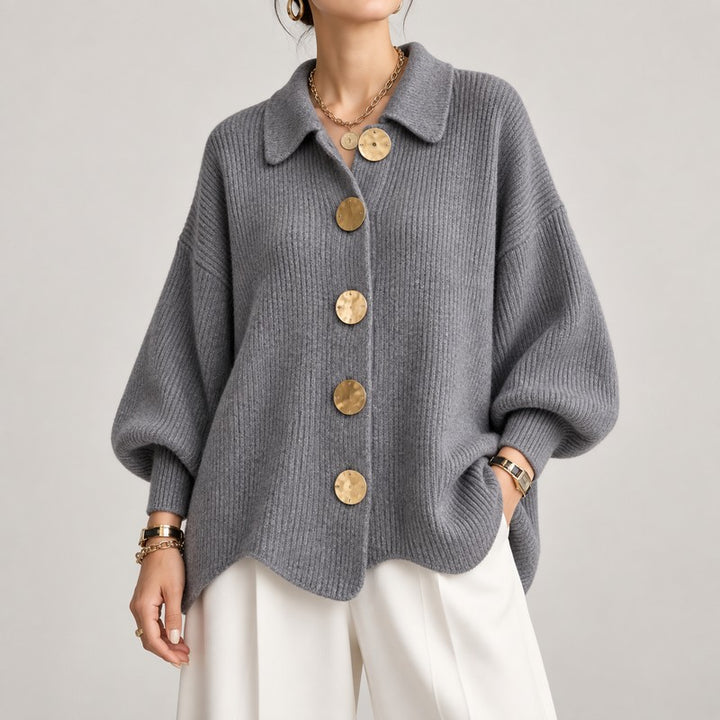 Audrey | Oversized Statement Collar Cardigan