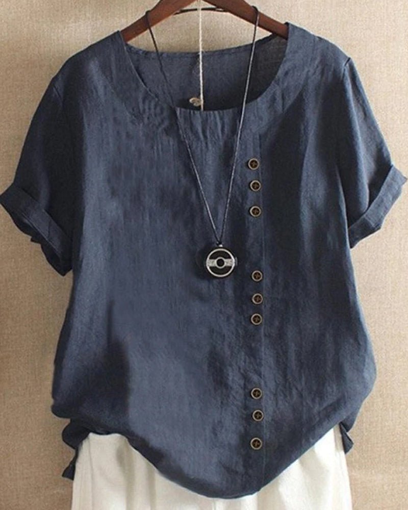 Birdie | Relaxte top met knoopdetail