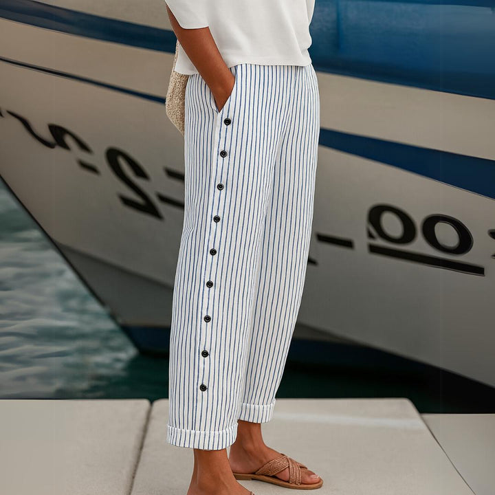 Sharon | Comfortable Striped Loose Fit Summer Pants