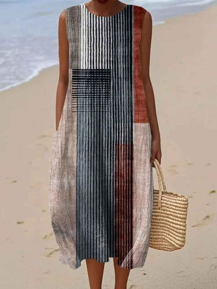 Rosenda | Abito estivo con stampa geometrica astratta