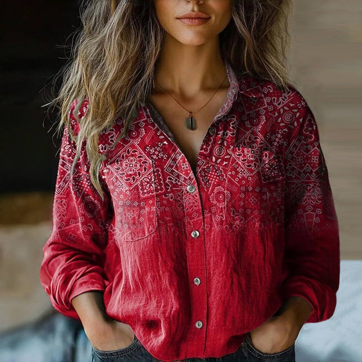 Rebecca | Vintage blouse met bohemian patroon