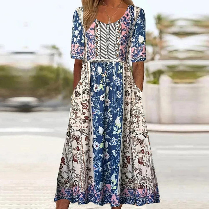 Joanna | Μίντι φόρεμα με boho μοτίβο