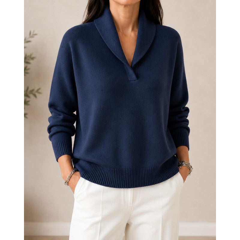 Sophie | Drop Shoulder Ribbed V-Neck Sweater