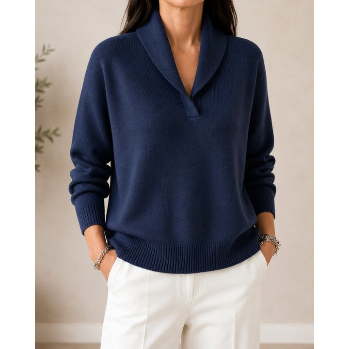 Sophie | Drop Shoulder Ribbed V-Neck Sweater