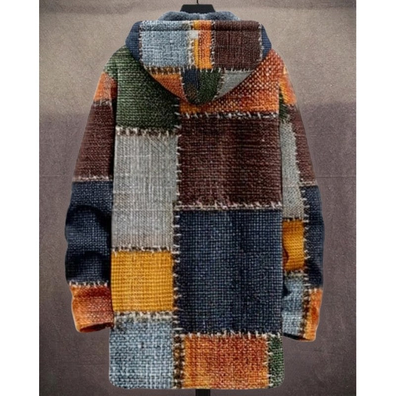 Savannah | Woven-Look Patchwork Hooded Coat
