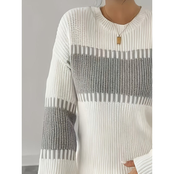 Clara | Colour-Block Striped Cropped Pullover