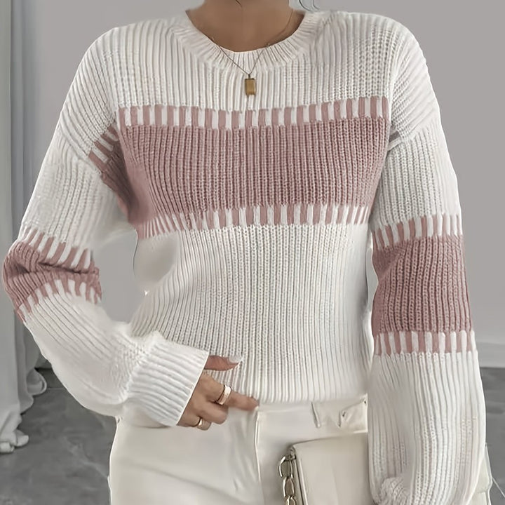 Clara | Colour-Block Striped Cropped Pullover