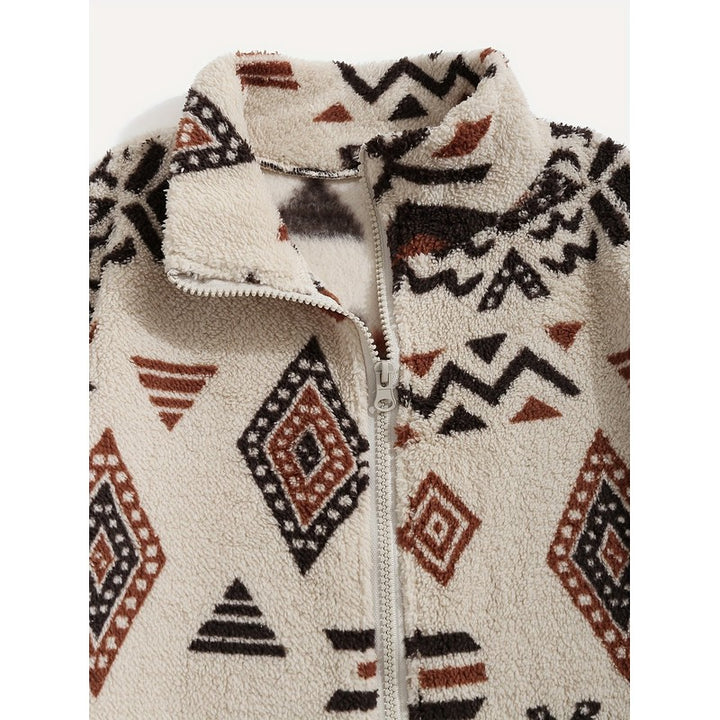 Carmen | Geometric Pattern Zip-Up Jacket