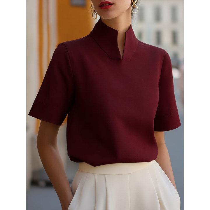 Audrey | Stand Collar Relaxed Blouse