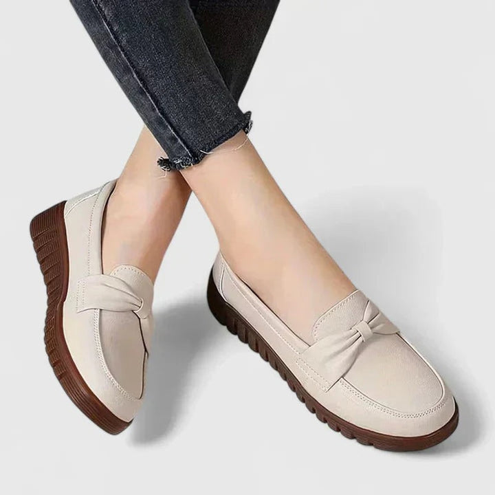 Women Mau | Round Toe Bow Loafers