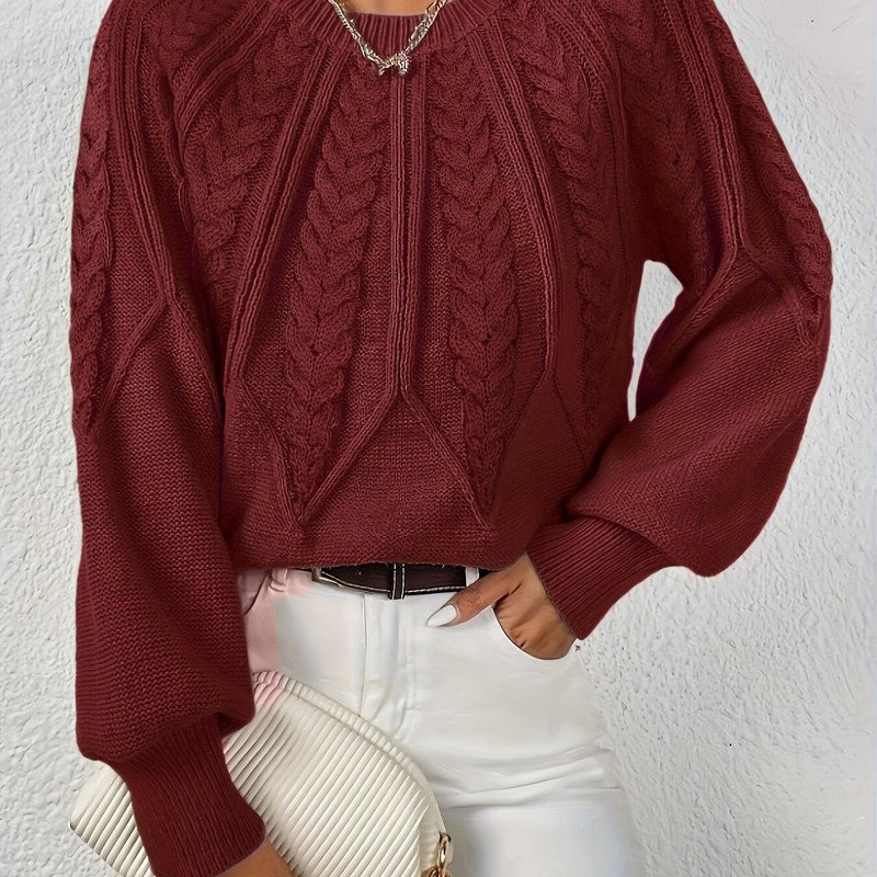 Women's Sweater | Relaxed Cable-Knit Pullover