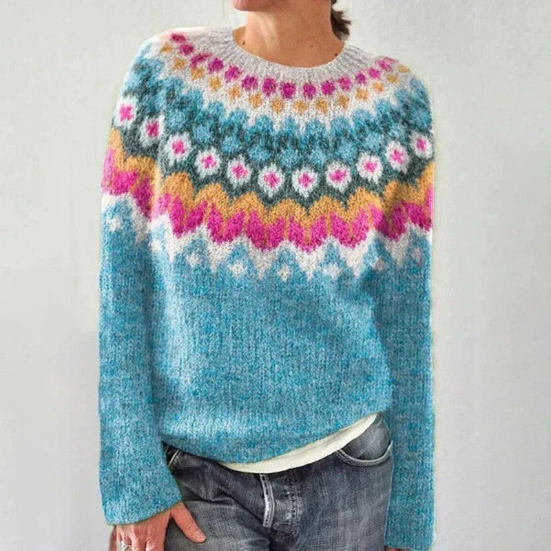 Sophia | Relaxed Fair Isle Knit Sweater
