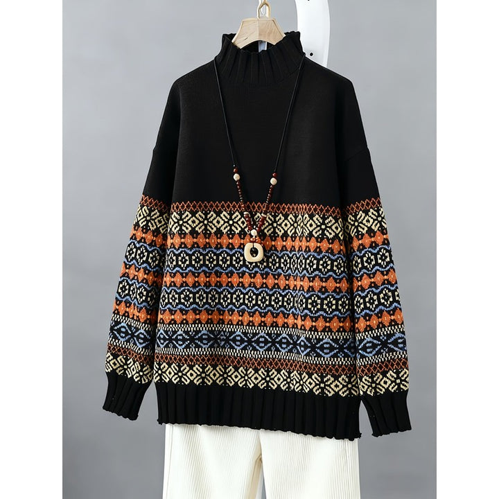 Thea | Vintage Jacquard Geometric Pullover