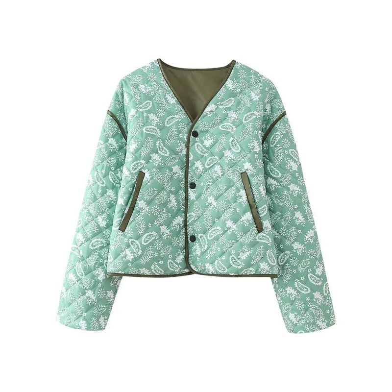 Emilia | Paisley Print Button-Down Jacket