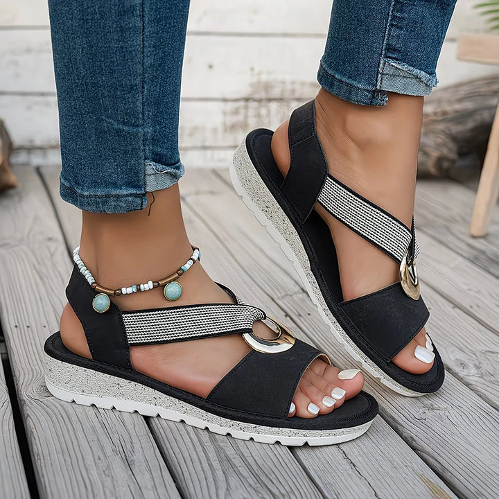 Maisie | Σανδάλια slingback με μεταλλικό δαχτυλίδι