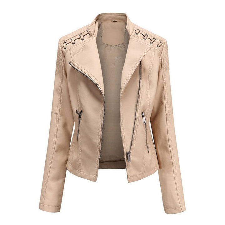 Jessica | Motojack met ruitvormige doorgestikte details