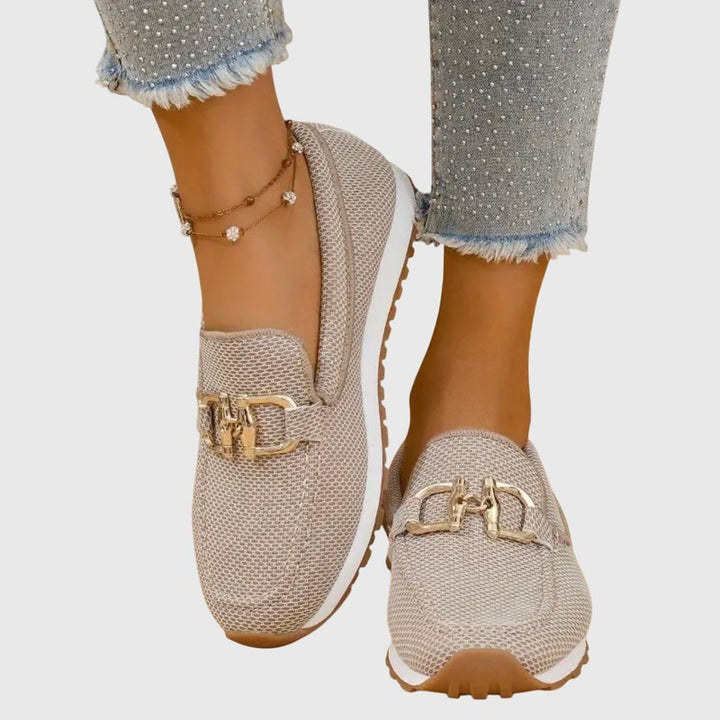 Susie | Slip-On Loafers with Gold-Tone Accents