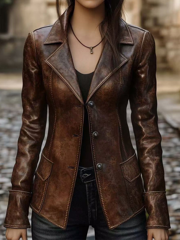 Rowena | Casaco em pele com efeito envelhecido
