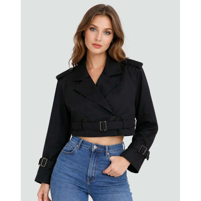 Juliana | Cropped Belted Trench Coat