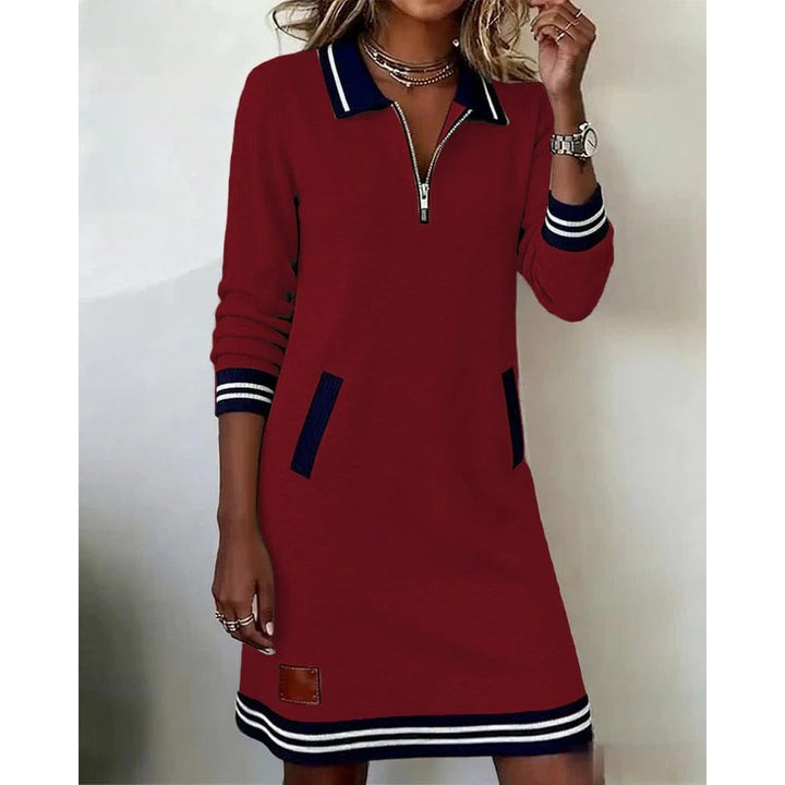 Rosalind | Striped Zip-Front Polo Dress