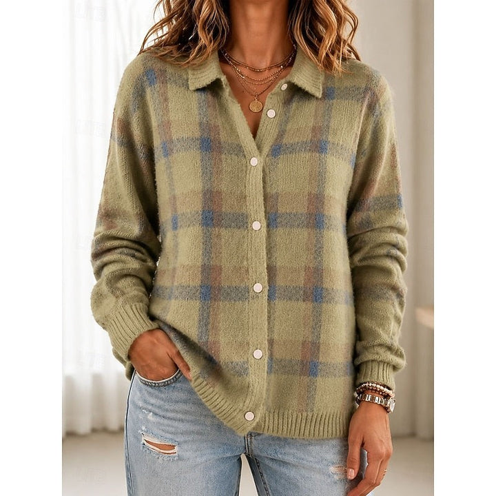 Sophia | Plaid Button Cardigan